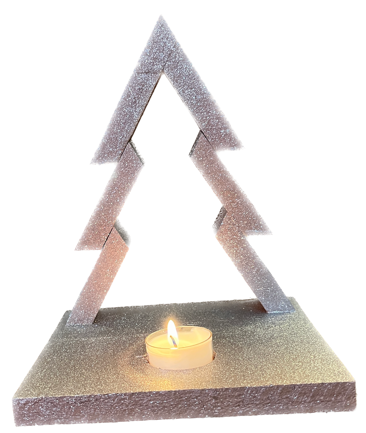 Rose Gold Christmas Tree Candle Holder