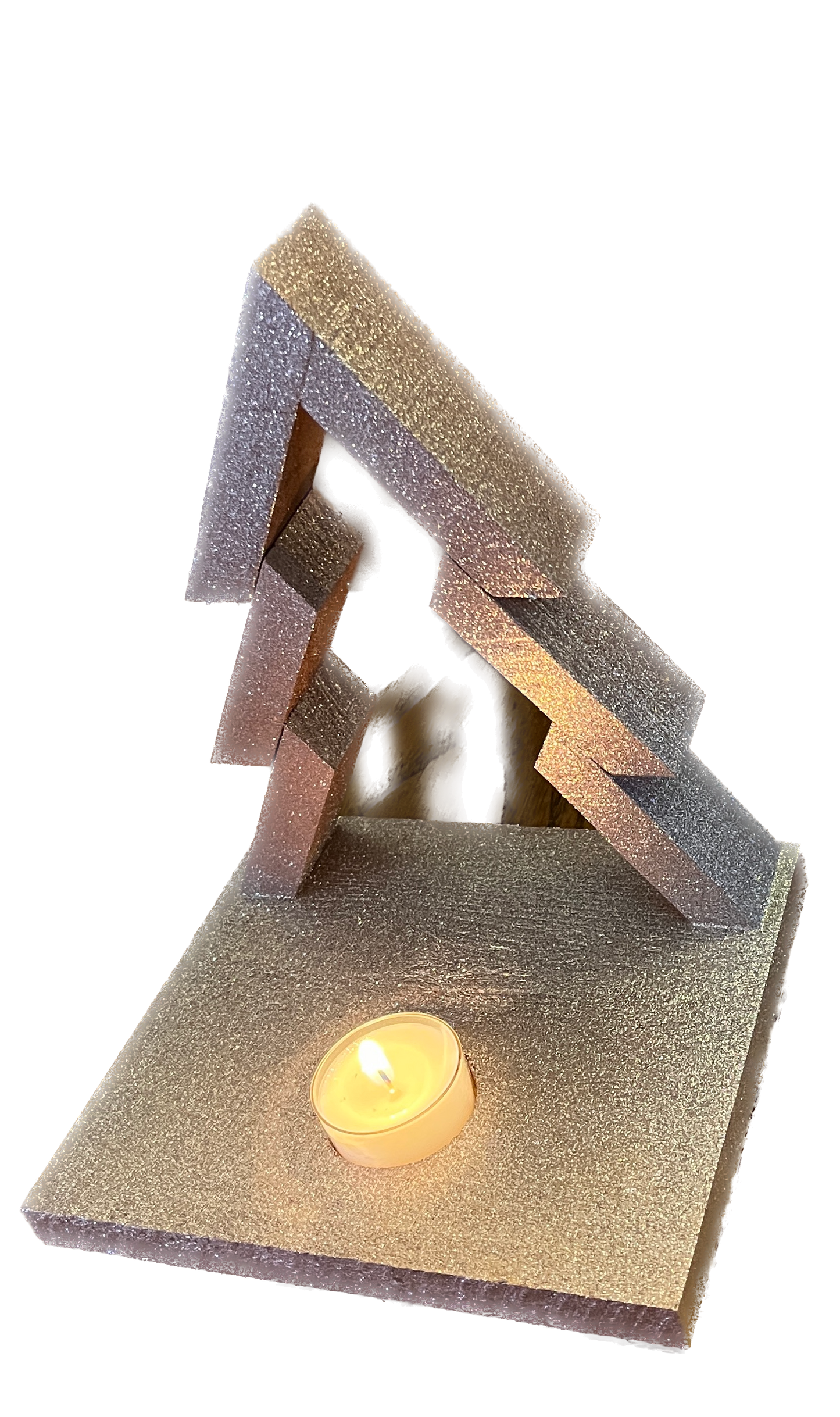 Rose Gold Christmas Tree Candle Holder