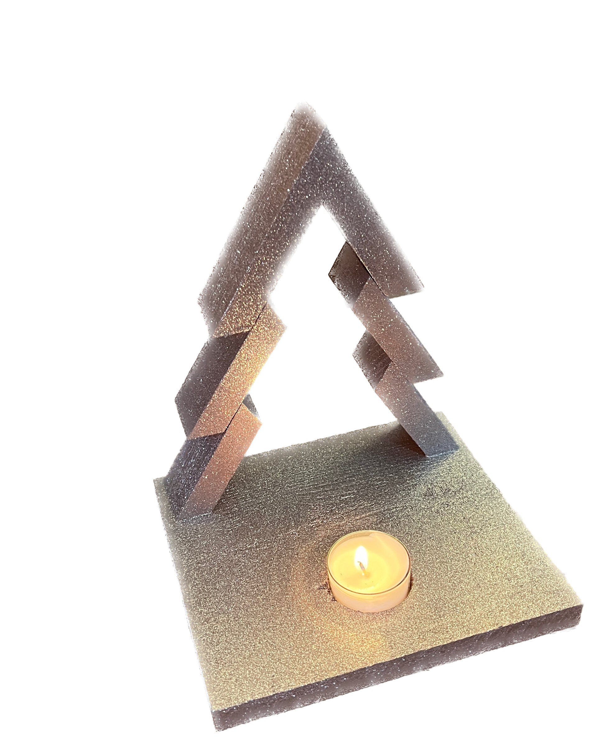Rose Gold Christmas Tree Candle Holder