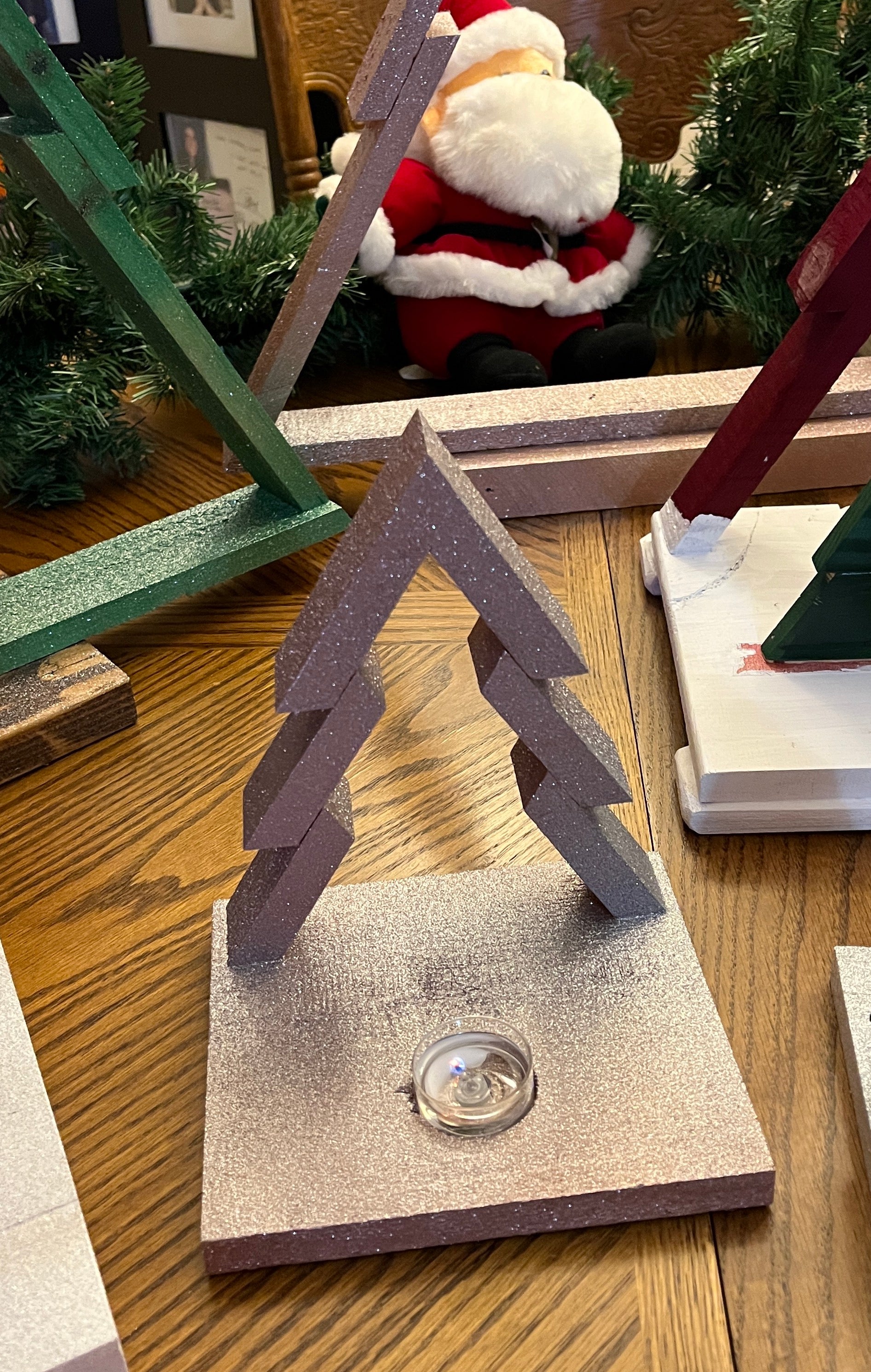 Rose Gold Christmas Tree Candle Holder