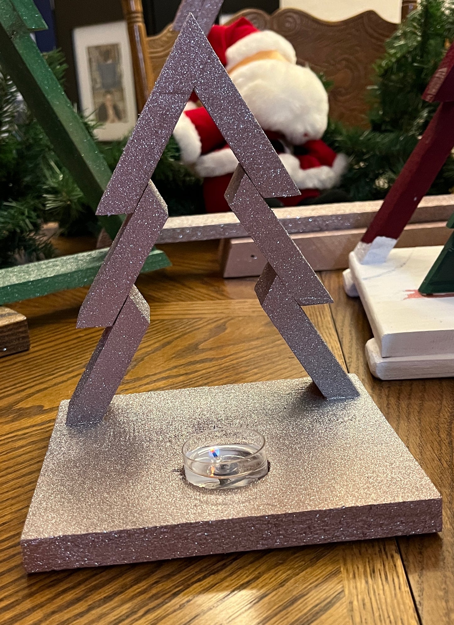 Rose Gold Christmas Tree Candle Holder