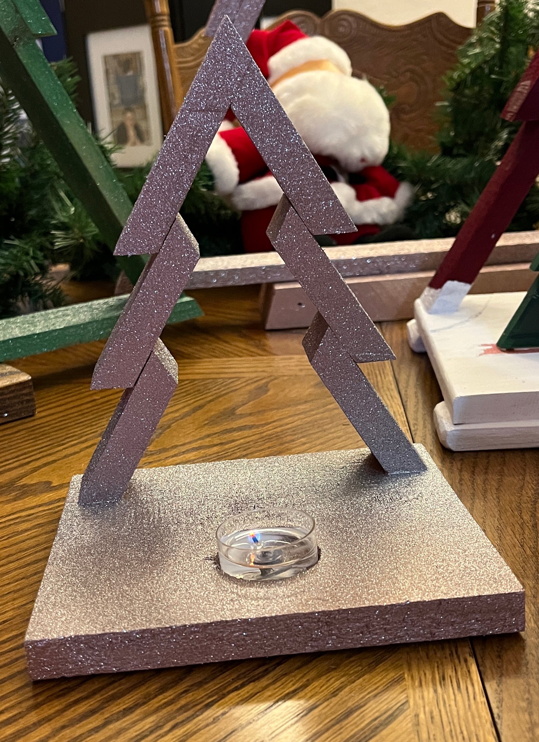 Rose Gold Christmas Tree Candle Holder