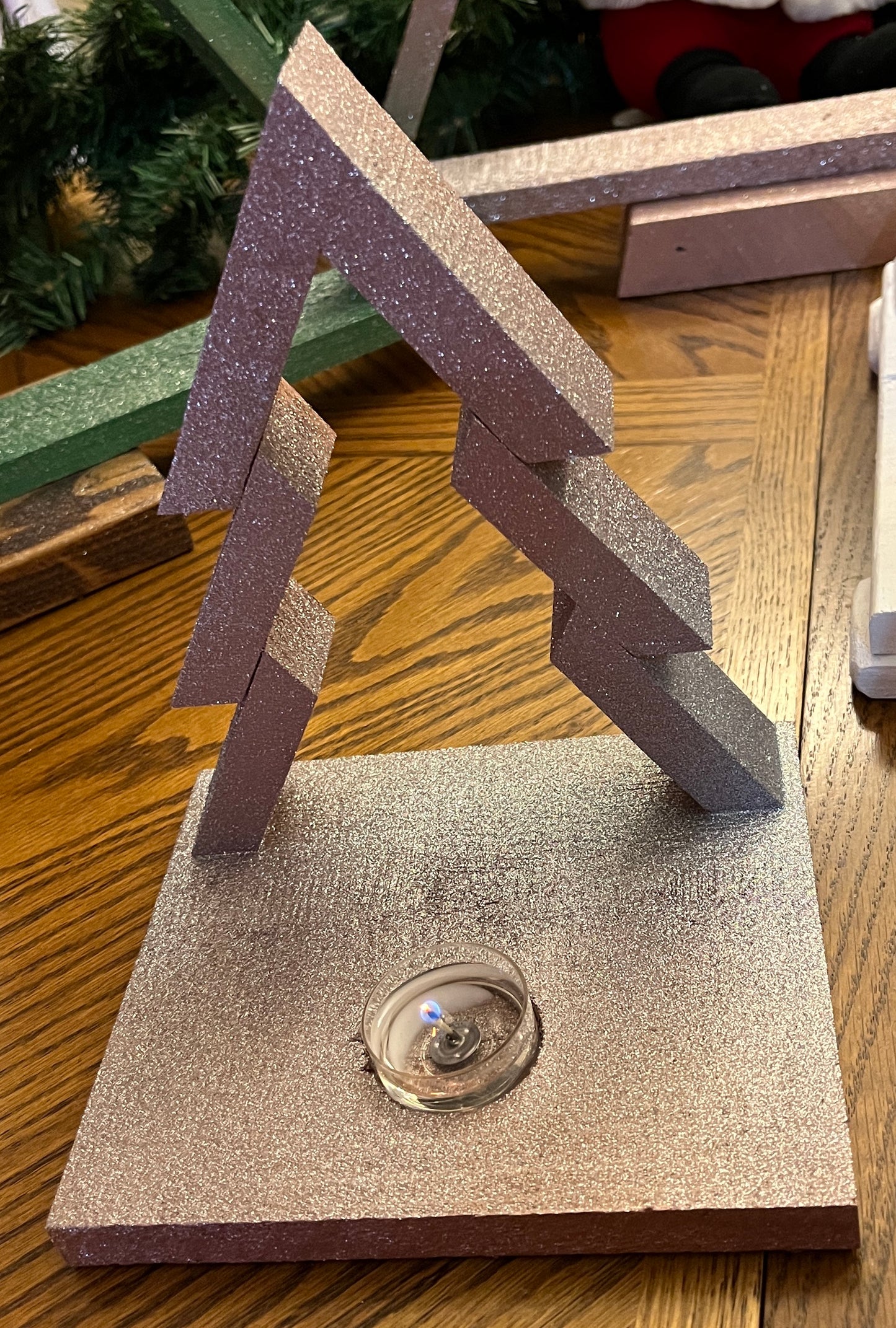Rose Gold Christmas Tree Candle Holder