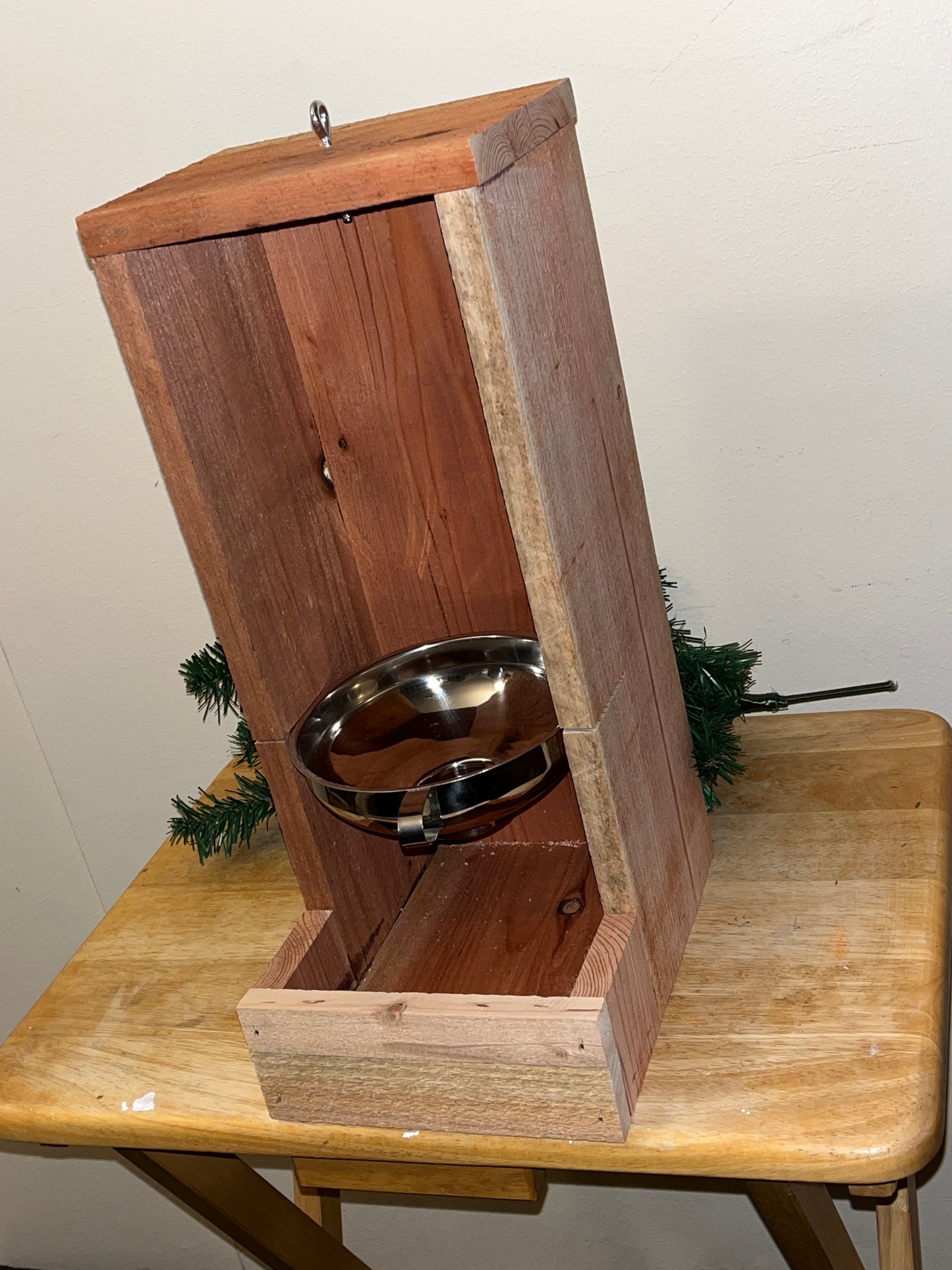 Handcrafted Tall Redwood Bird Feeder