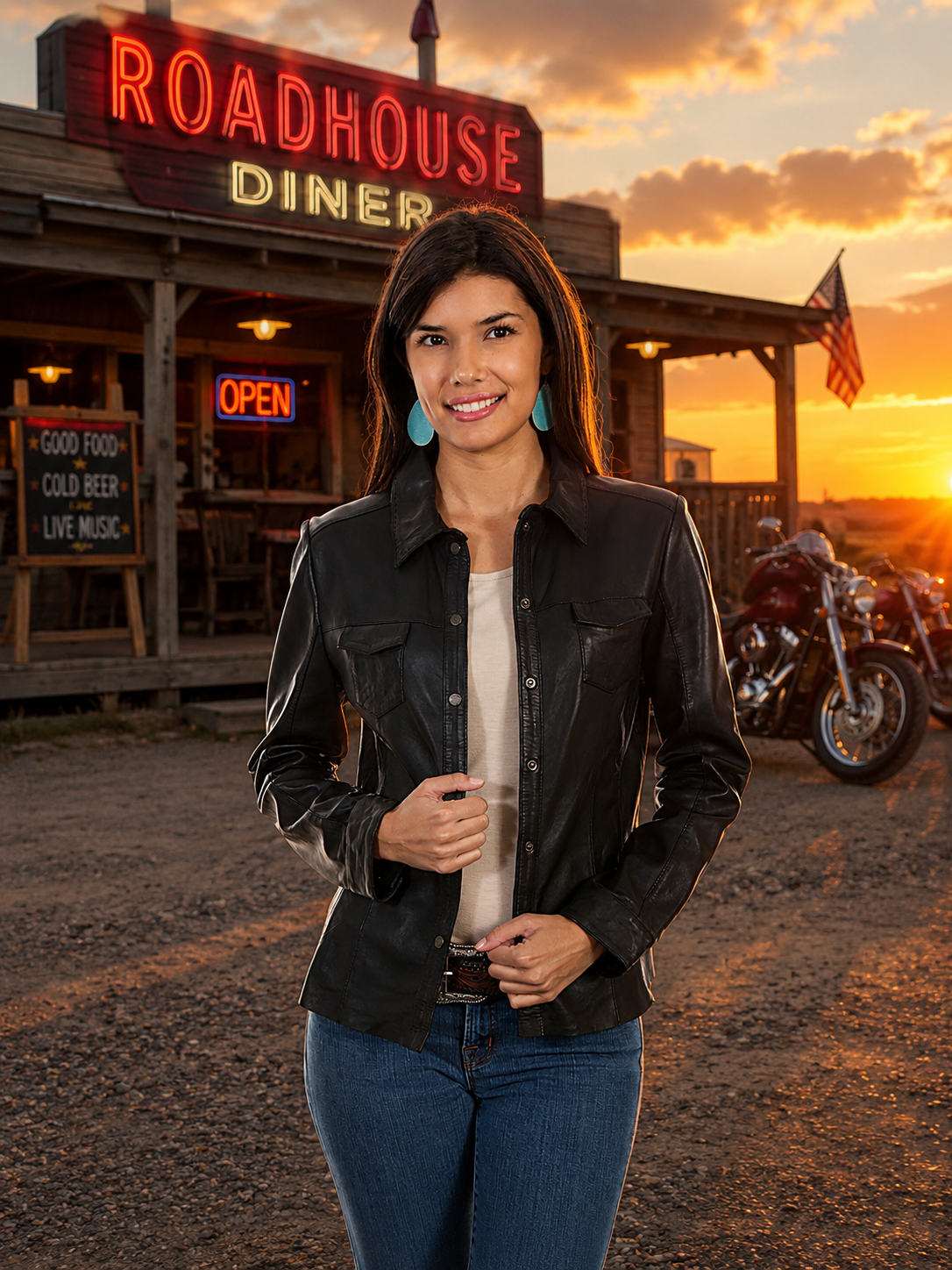 Black Lamb Leather Ladies Jacket