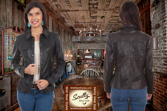 Black Lamb Leather Ladies Jacket