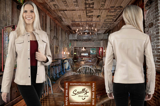 Vanilla Lamb Leather Ladies Jacket