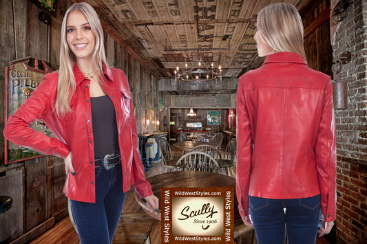 Red Lamb Leather Ladies Jacket