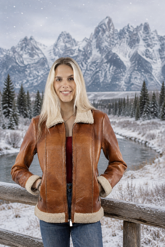 Scully Lambskin Shearling Trim Jacket