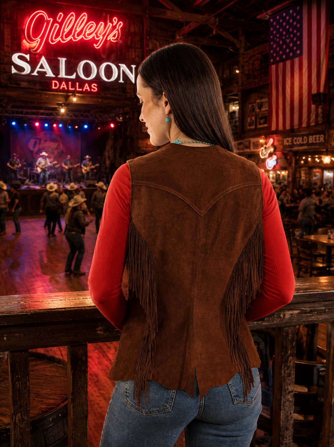 Cowgirl Suede Vest with Concho Style Snaps