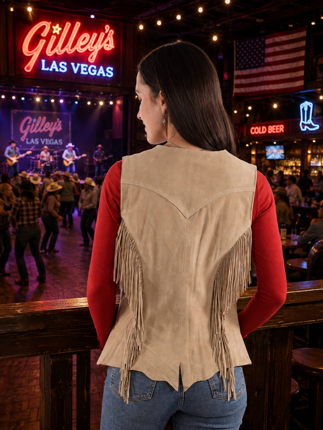 Cowgirl Suede Vest with Concho Style Snaps