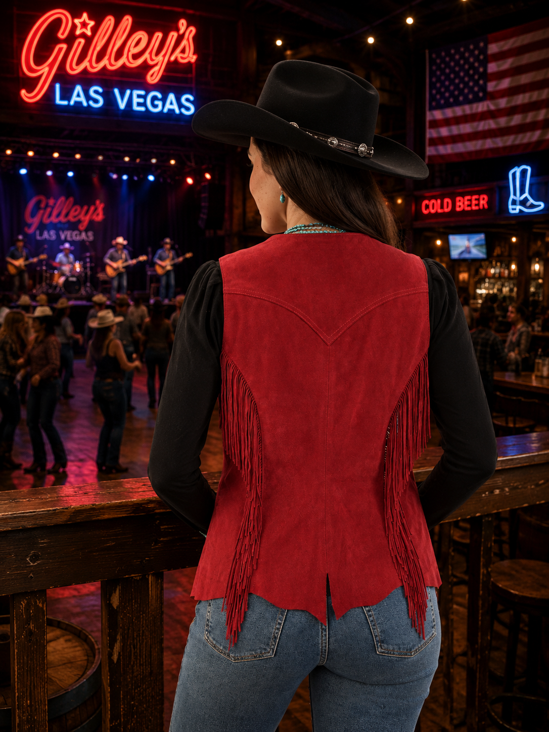 Cowgirl Suede Vest with Concho Style Snaps