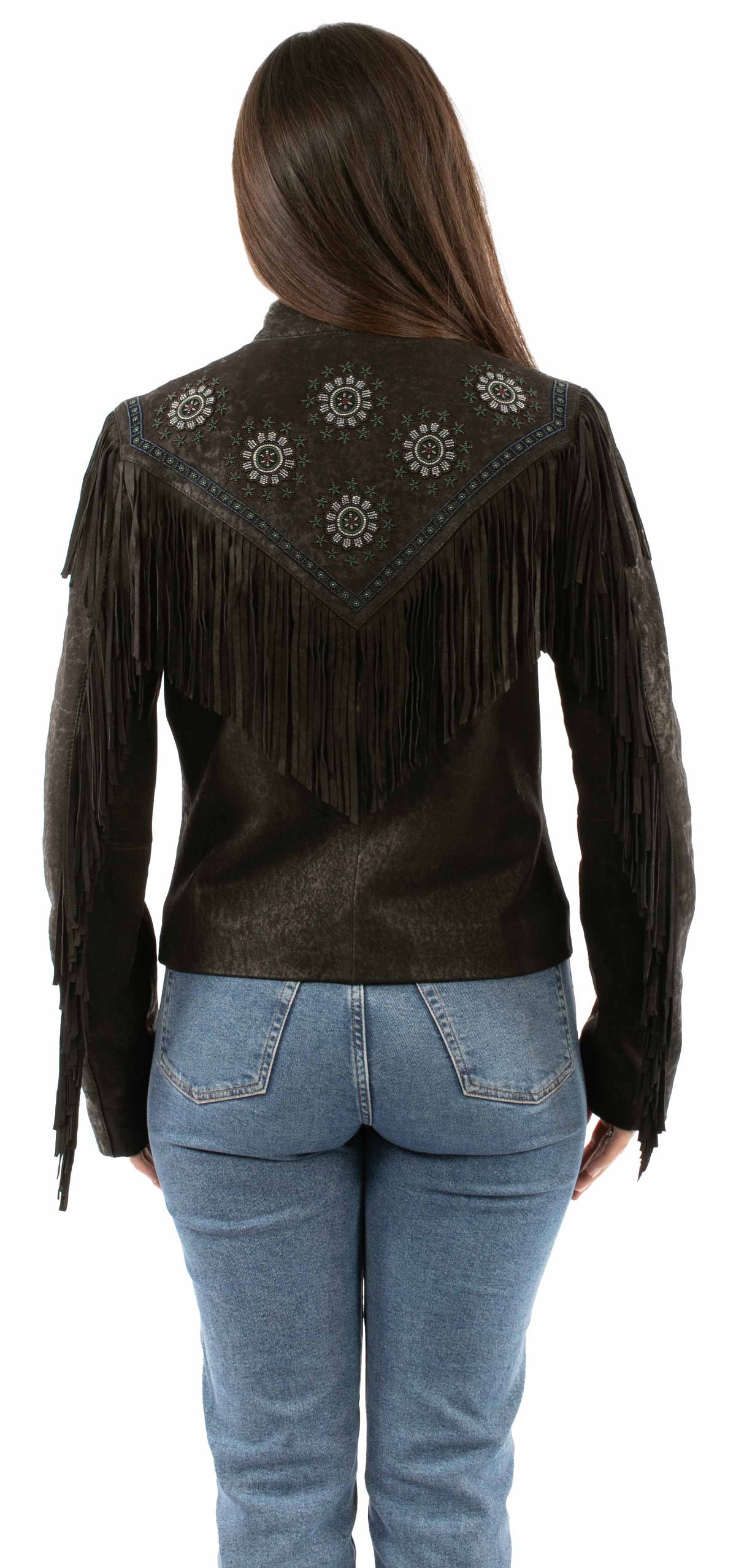 Lambskin Embroidered Jacket with Beautiful Fringe