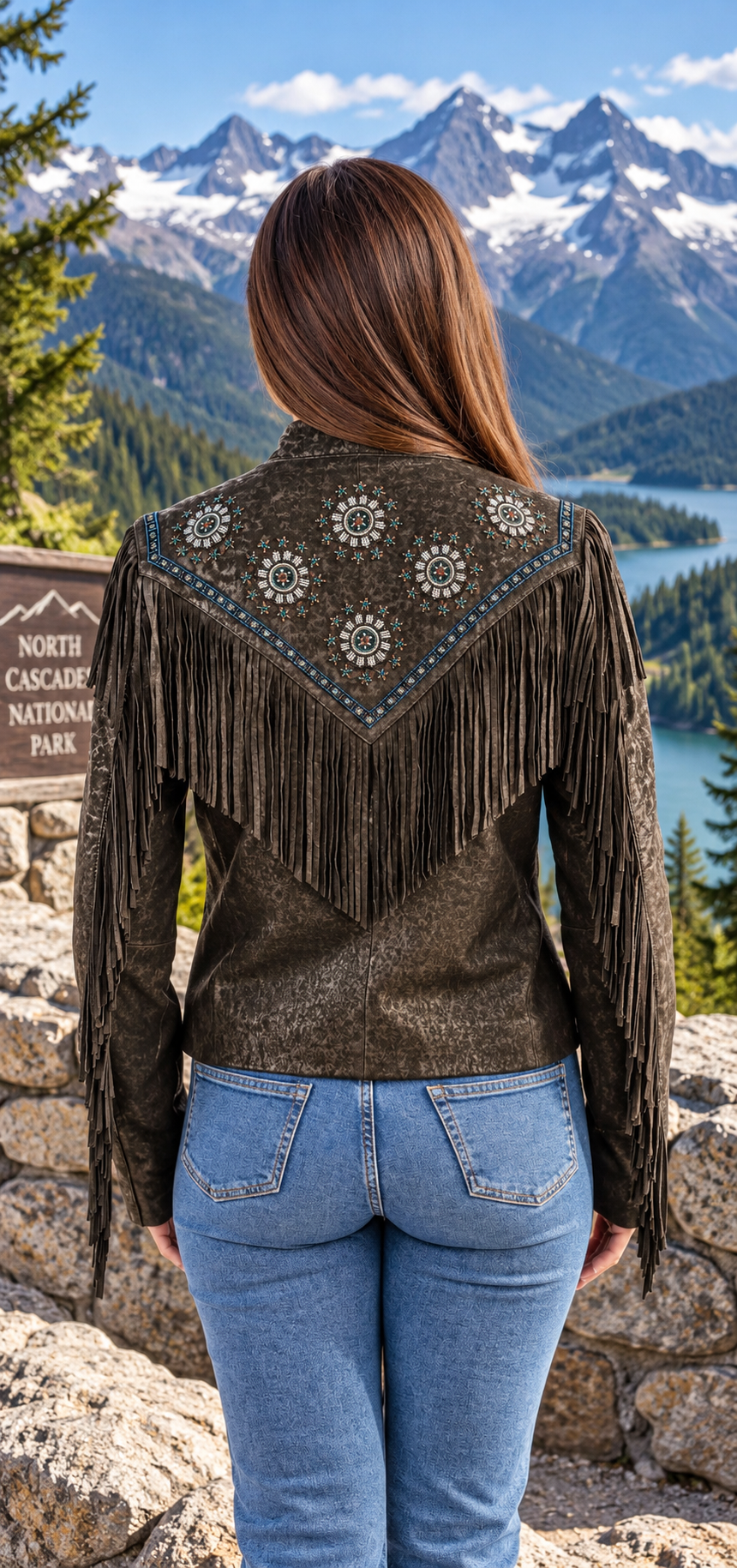 Lambskin Embroidered Jacket with Beautiful Fringe