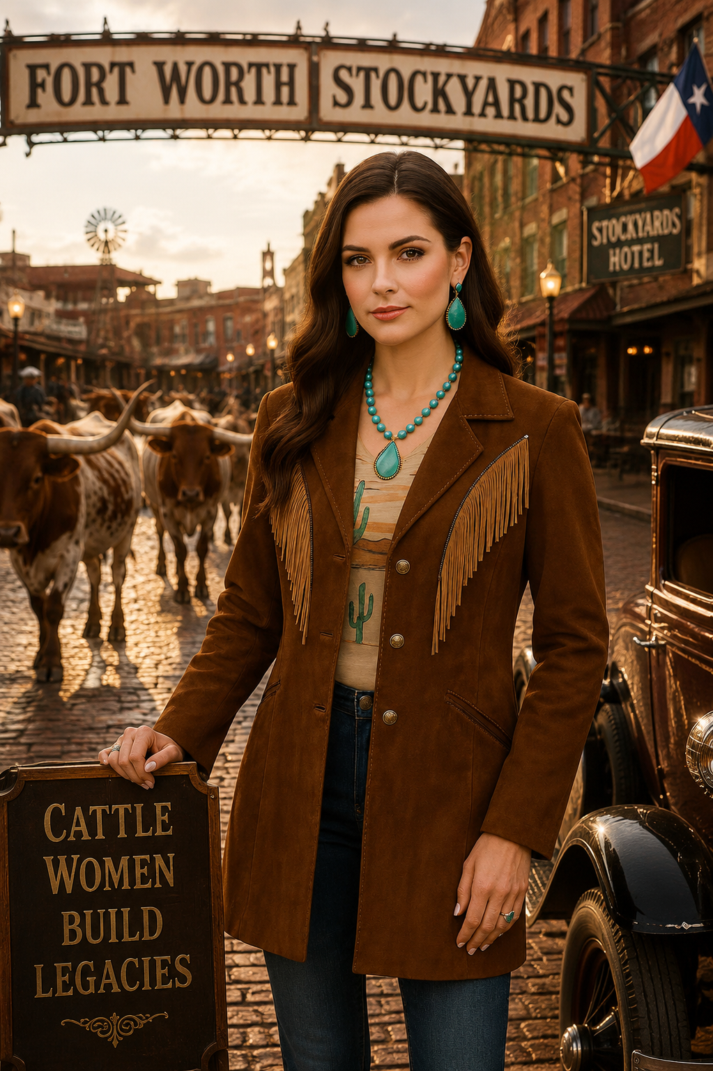 Chocolate Suede Fringe Coat