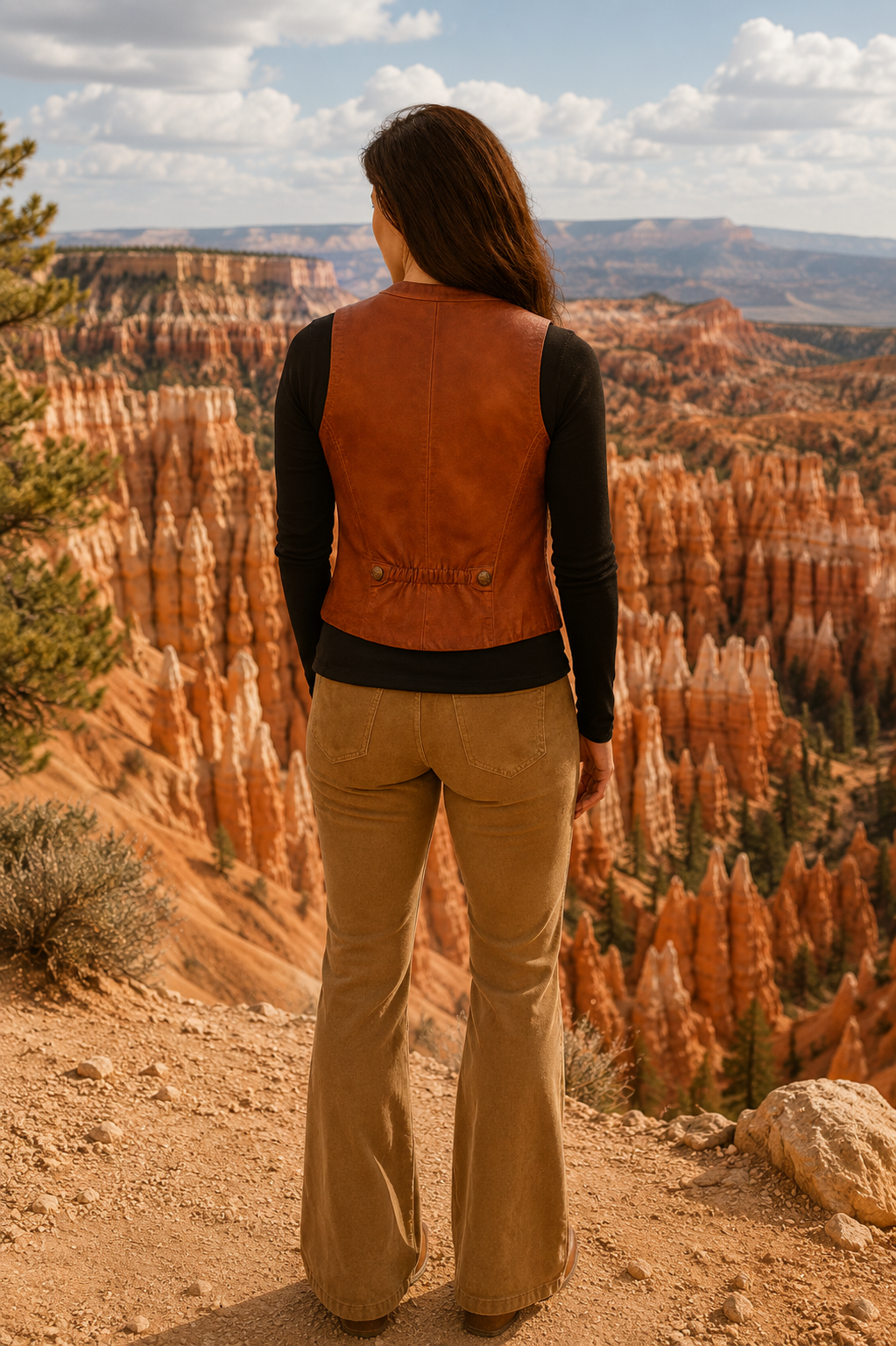 Scully Five Snap Leather Vest