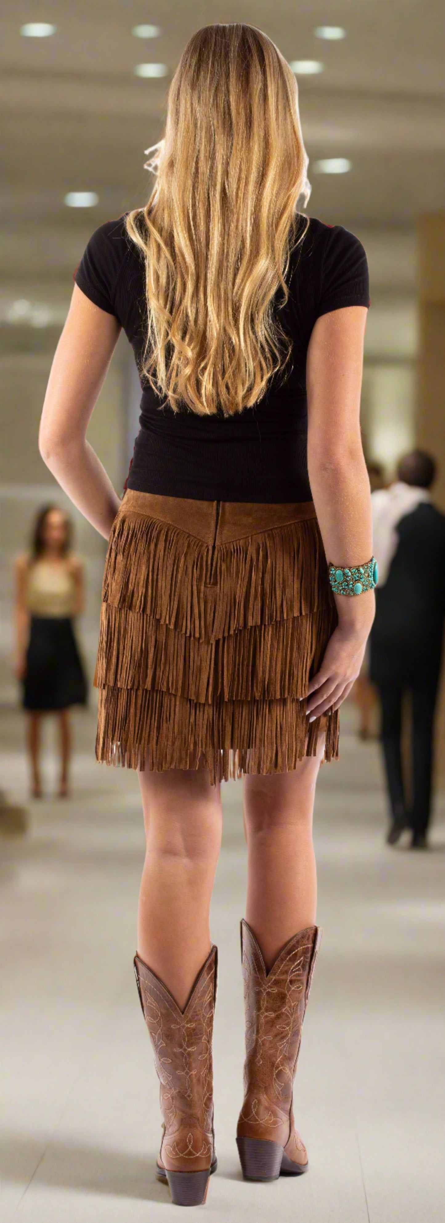 Line Dancing Cinnamon Genuine Suede Fringe Skirt by Scully in Size XS, S, M, L, XL, or XXL