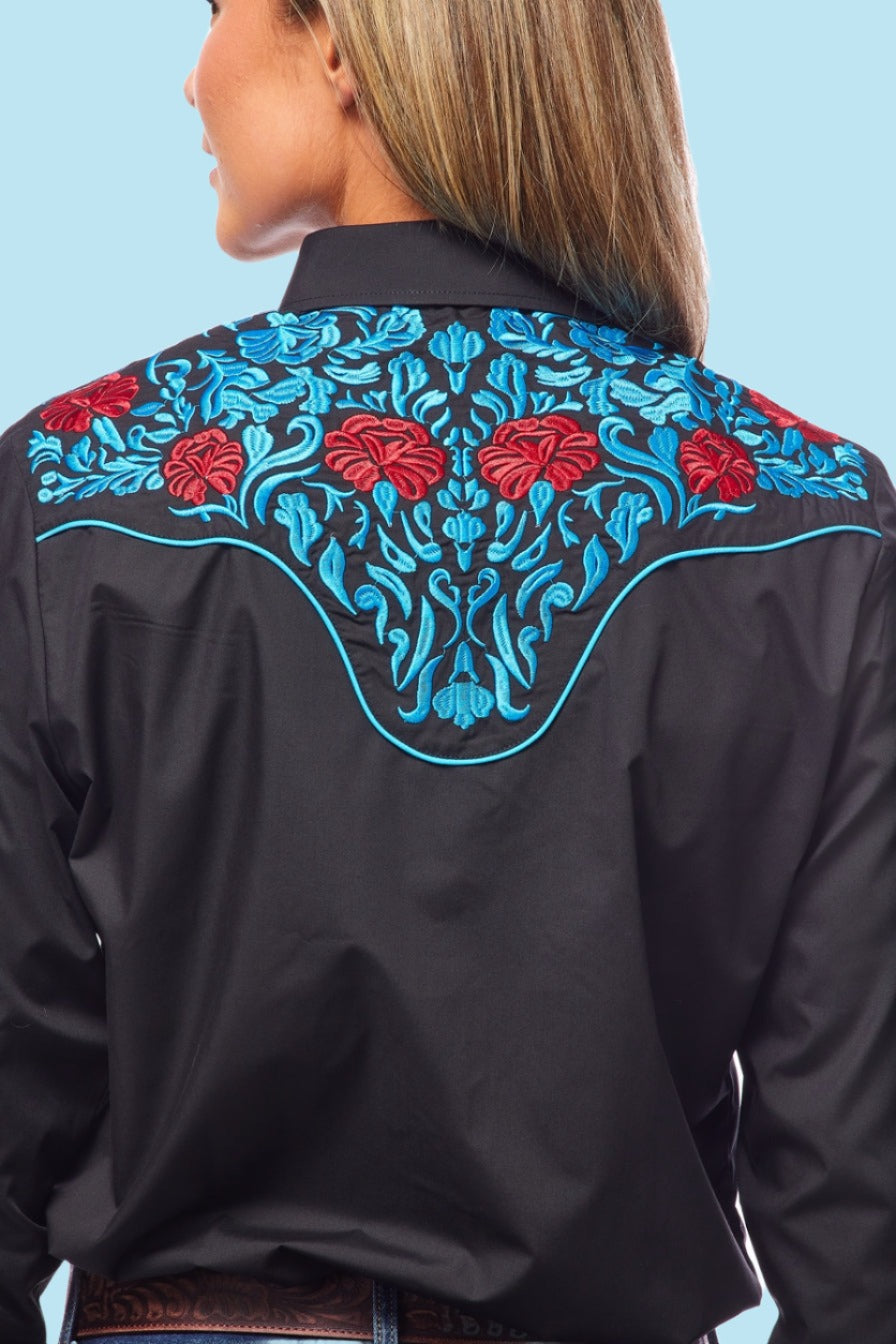 Champion Western Embroidered Shirt by Rodeo Clothing in Black, Blue, and Red in Size S, M, L, XL, XXL