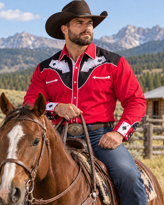 Tooled Gambler Western Shirt