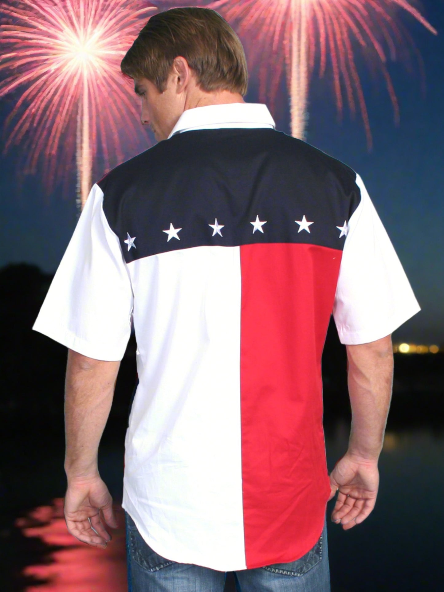 Patriot Collection Snap Front Short Sleeve Shirt by Scully in Size S, M, L, XL, XXL, 3XL, 4XL