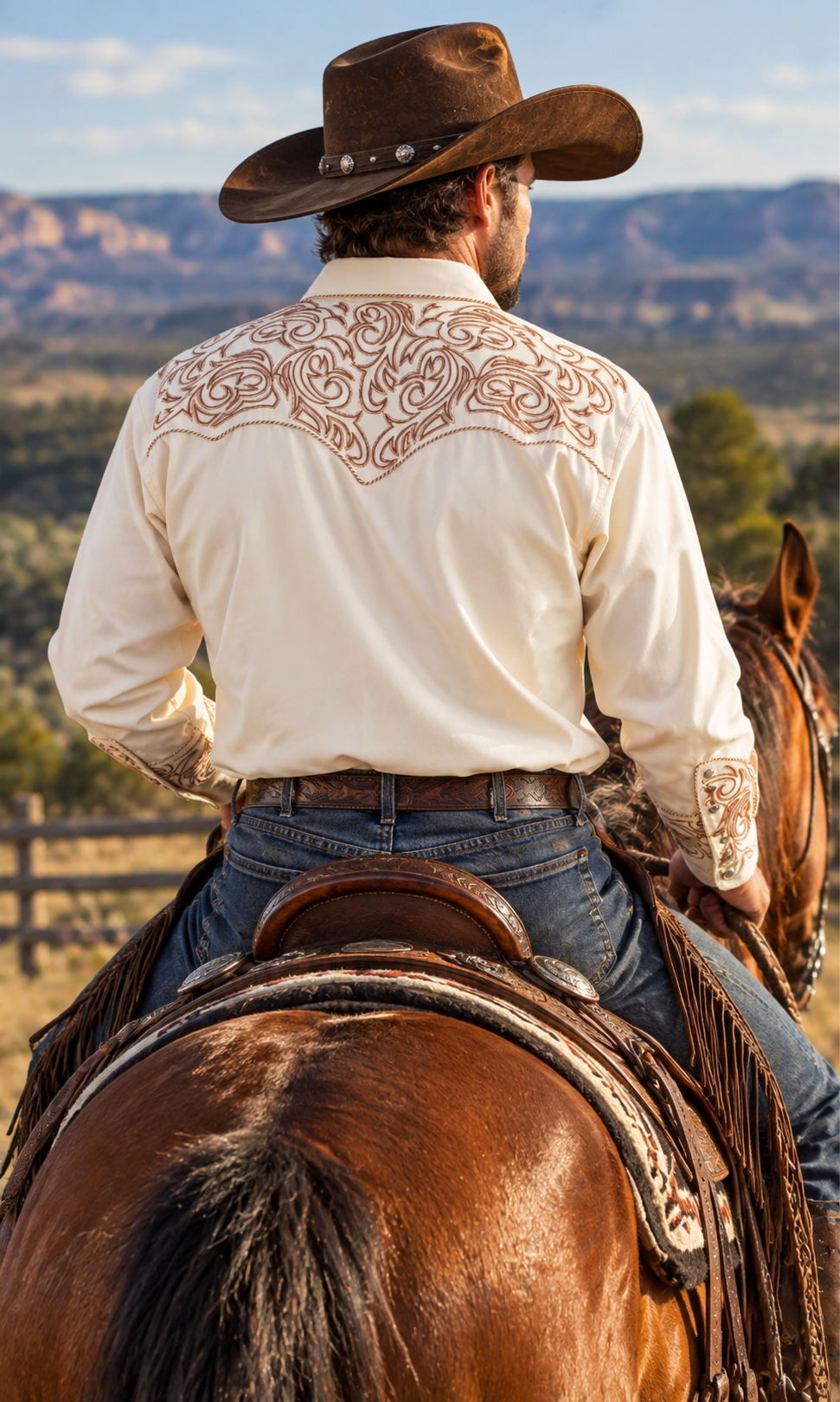 The Legend Embroidered Cowboy Shirt
