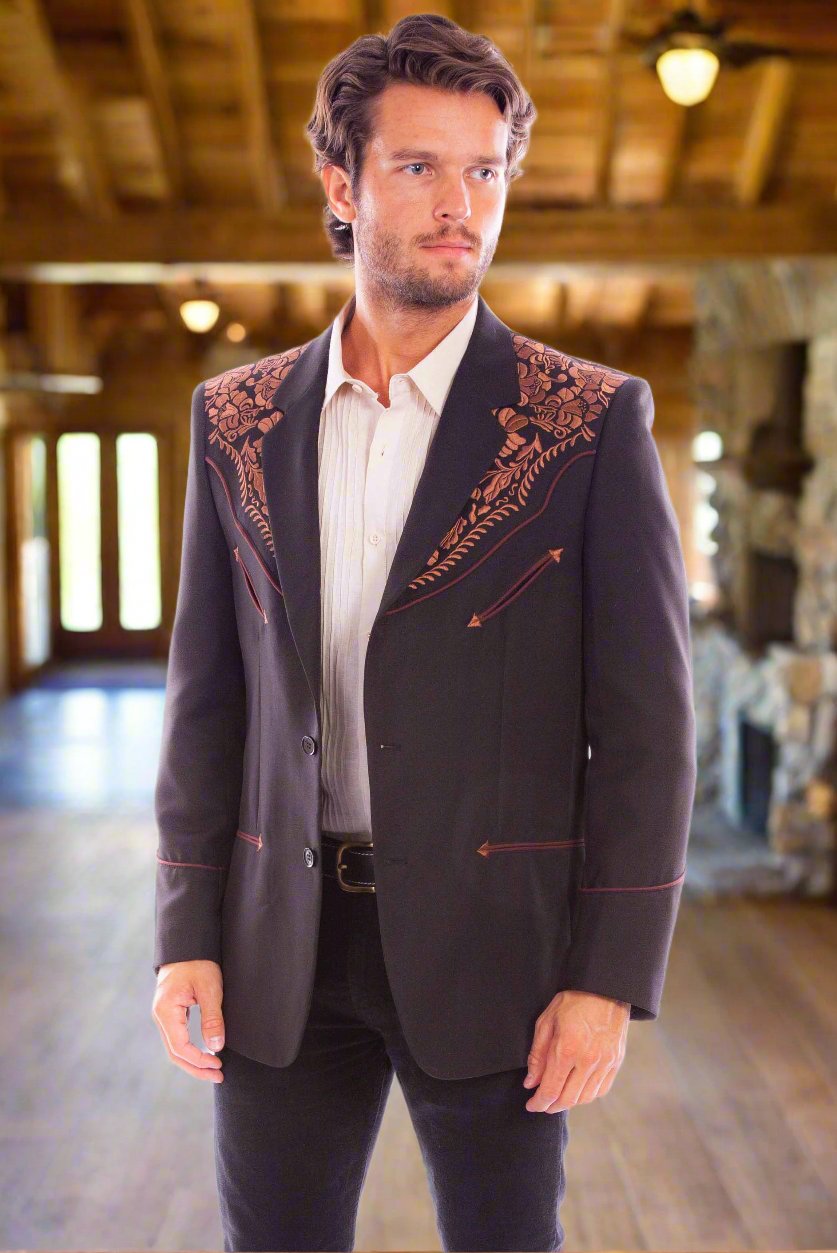 Legendary Western Embroidered Blazer by Scully in Size 38 - 56 Long Sizes Available