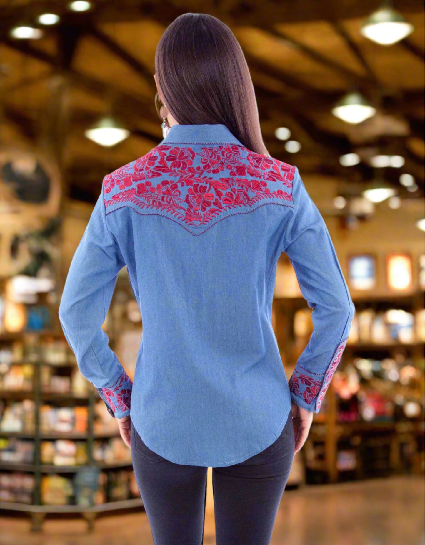 Legend Blouse by Scully in Blue / Cranberry in Size XS, S, M, L, XL, or XXL