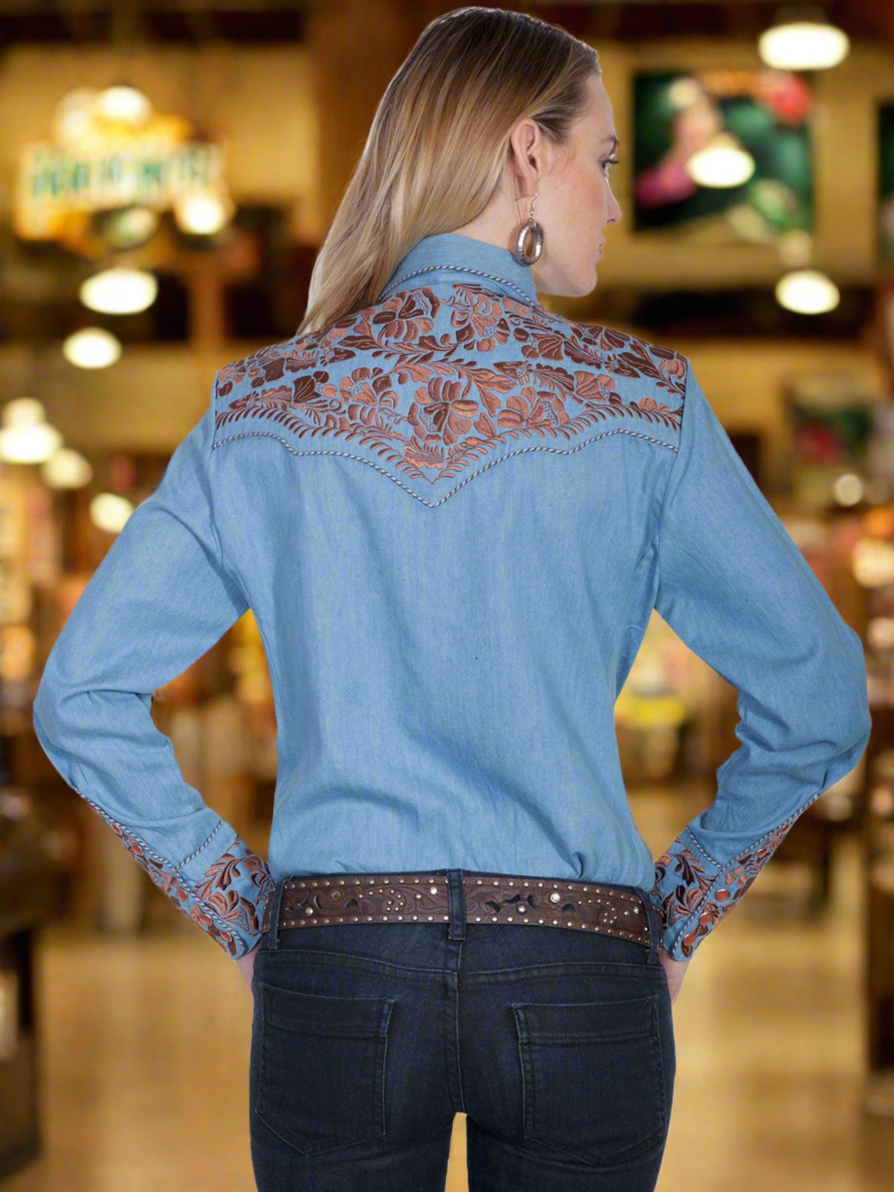 Legend Blouse by Scully in Blue / Copper in Size XS, S, M, L, XL, or XXL