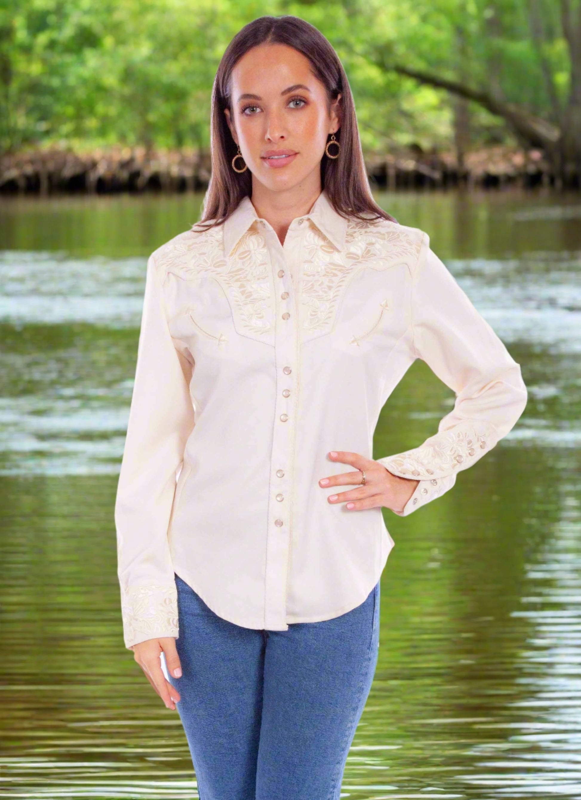 Legend Blouse by Scully in Ivory / Ivory in Size XS, S, M, L, XL, or XXL