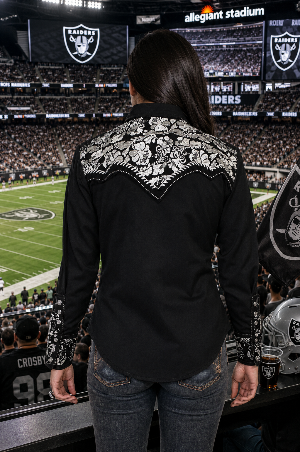 Legend Blouse by Scully in Black and Silver (Go Raiders!)
