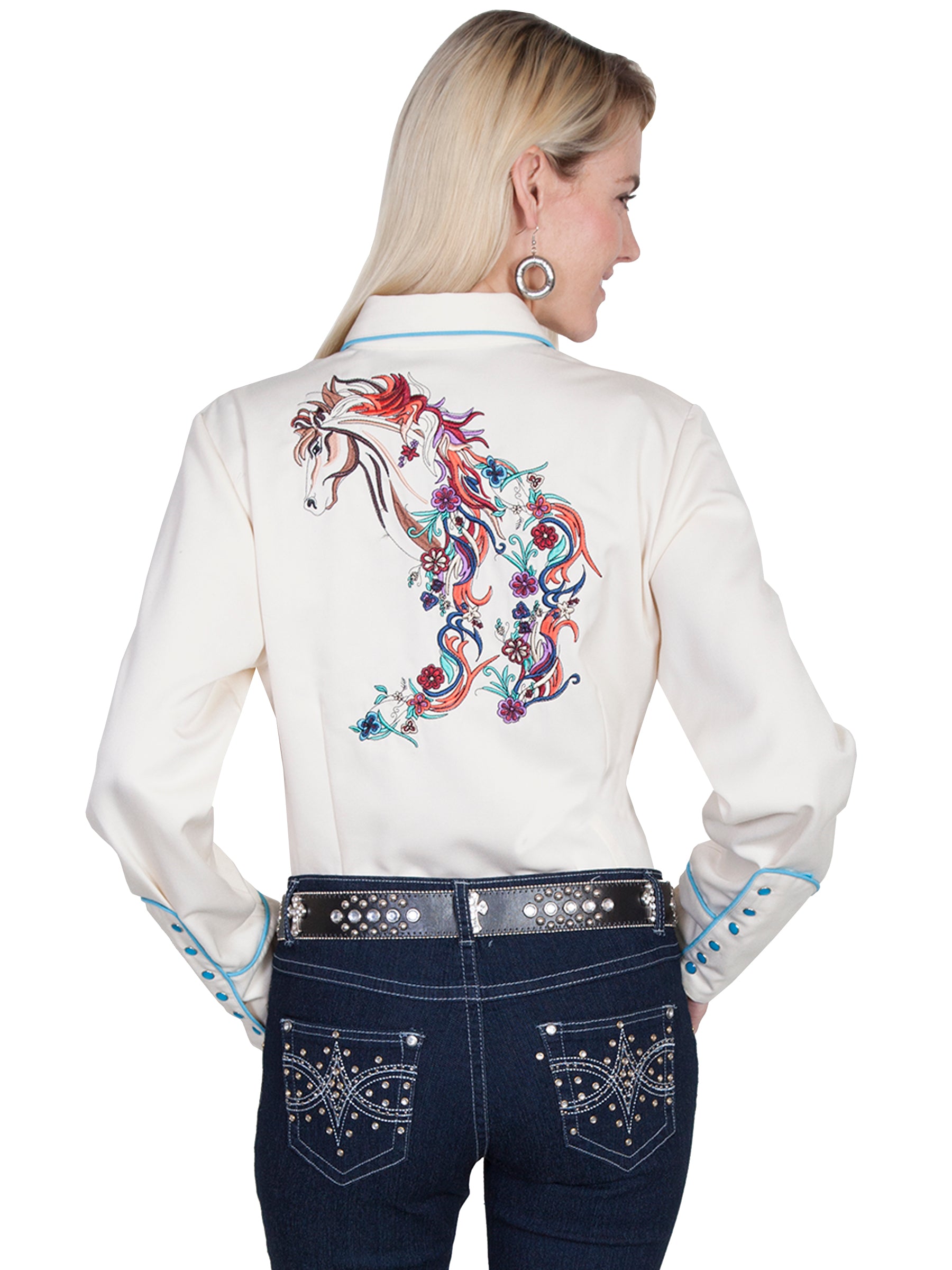 Warrior Blouse made by Scully in Cream in Size XS, S, M, L, XL, or XXL