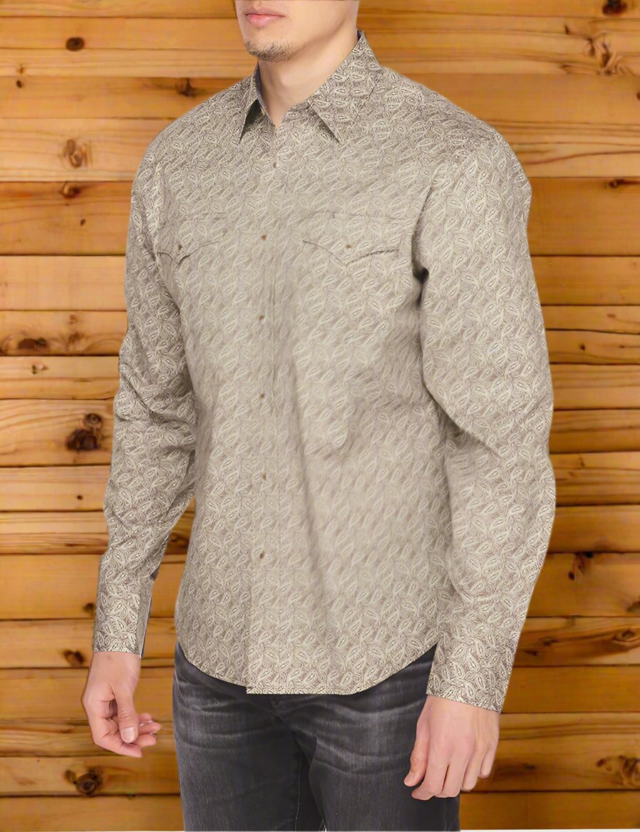 Men's Western Pearl Snap Abstract Print Shirt by Rodeo Clothing in Size S, M, L, XL, or 2XL