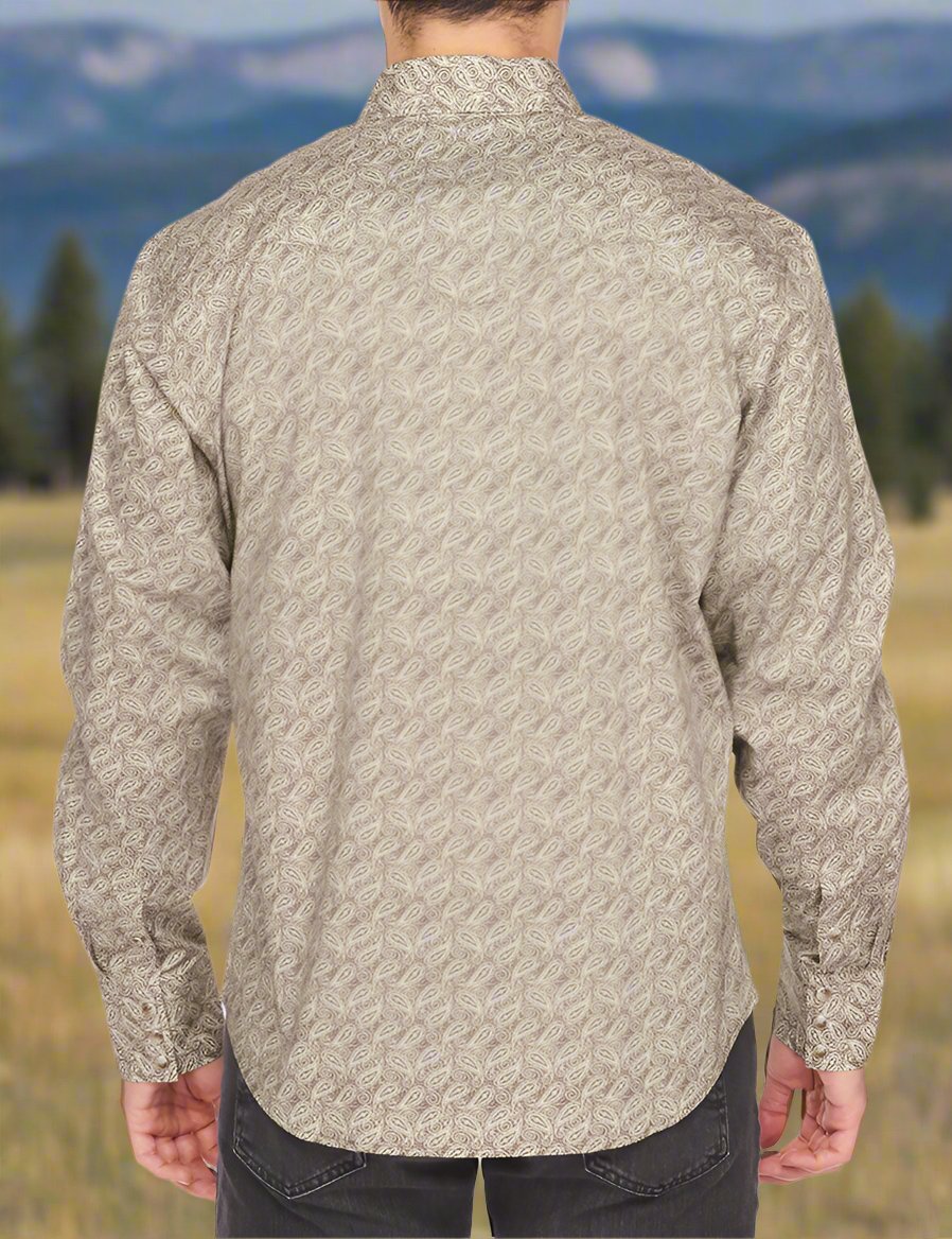 Men's Western Pearl Snap Abstract Print Shirt by Rodeo Clothing in Size S, M, L, XL, or 2XL