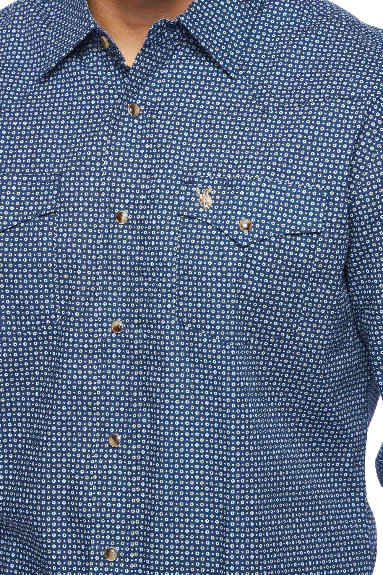 Men's Western Pearl Snap Print Shirt by Rodeo Clothing in 2 Color Choices in Size S, M, L, XL, XXL