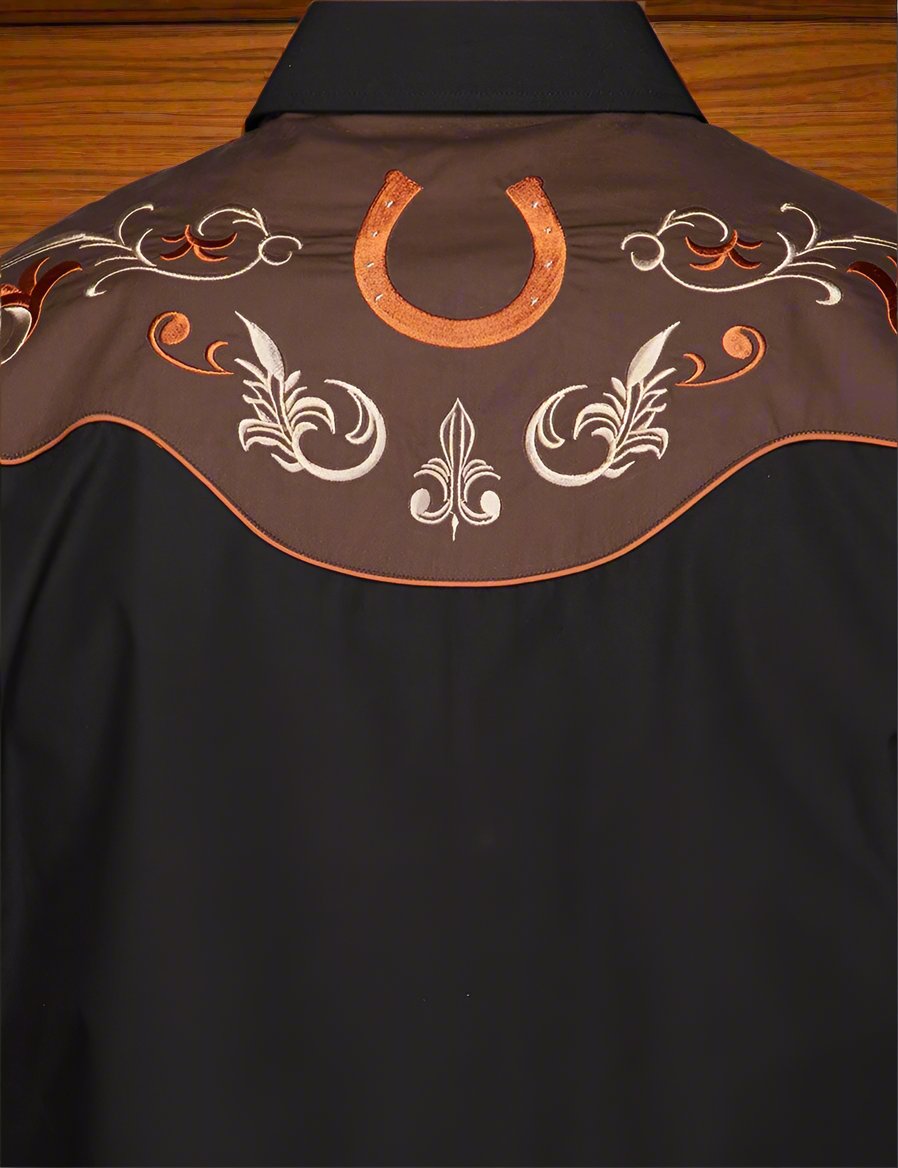 Pick Up Man Western Embroidered Shirt by Rodeo Clothing in Black in Size S, M, L, XL, or XXL