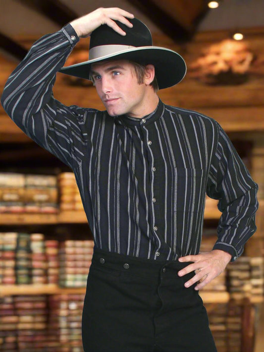 Iconic Historically Inspired Black Shirt by Scully Rangewear in Size S, M, L, XL, 2X, 3X, or 4X