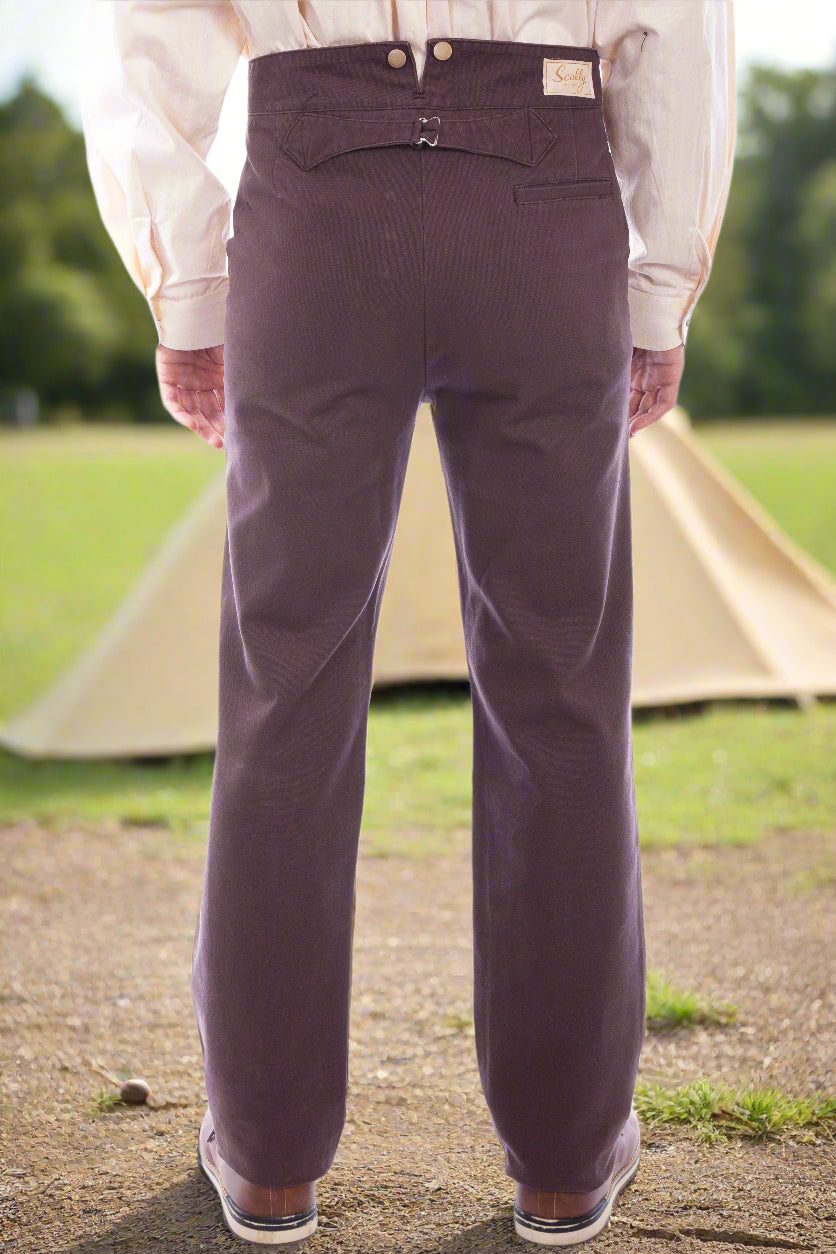 Walnut Cotton Canvas 19th Century Pants for Men and Women