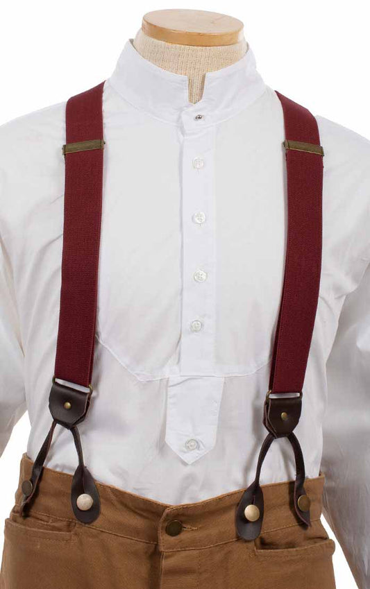 Scully Elastic Y-Back Suspenders – Burgundy