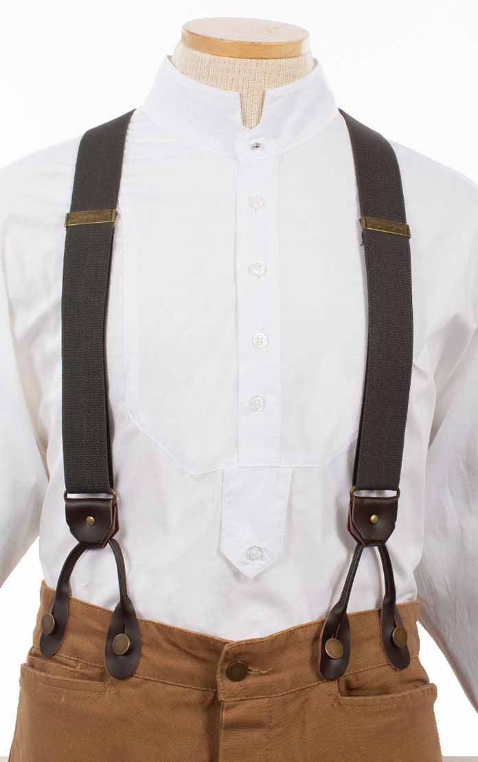 Scully Elastic Y-Back Suspenders – Charcoal