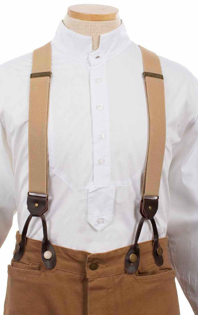 Scully Elastic Y-Back Suspenders – Tan