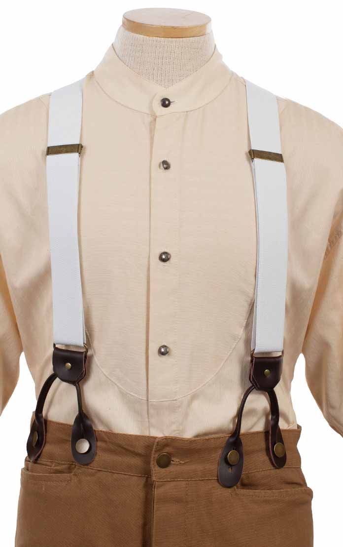 Scully Elastic Y-Back Suspenders – White