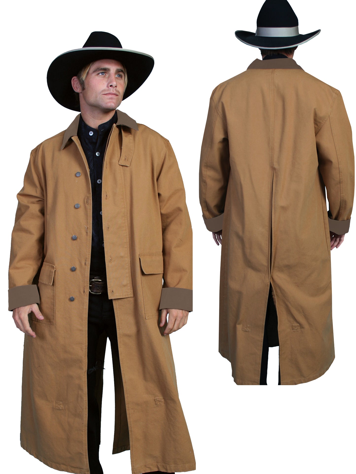 Classic Authentic Canvas Duster by Scully in 4 Color Choices in Size S, M, L, XL, or 2X