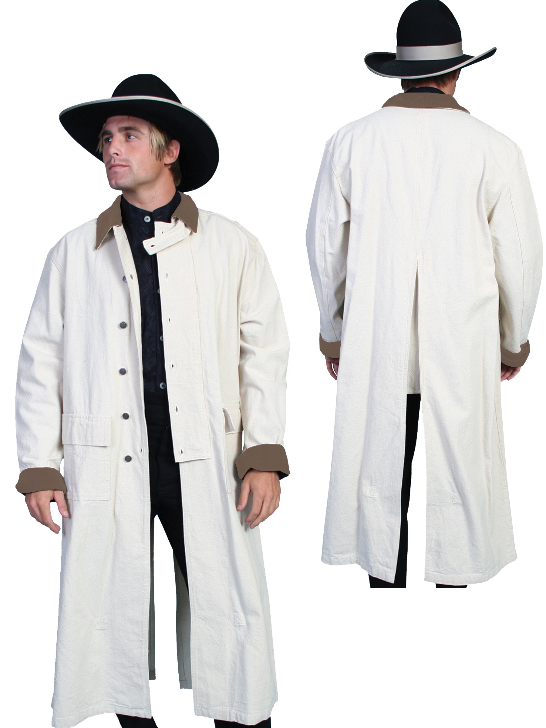 Classic Authentic Canvas Duster by Scully in 4 Color Choices in Size S, M, L, XL, or 2X