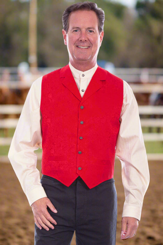 Red Silk Vest by Scully in Size S, M, L, XL, or XXL