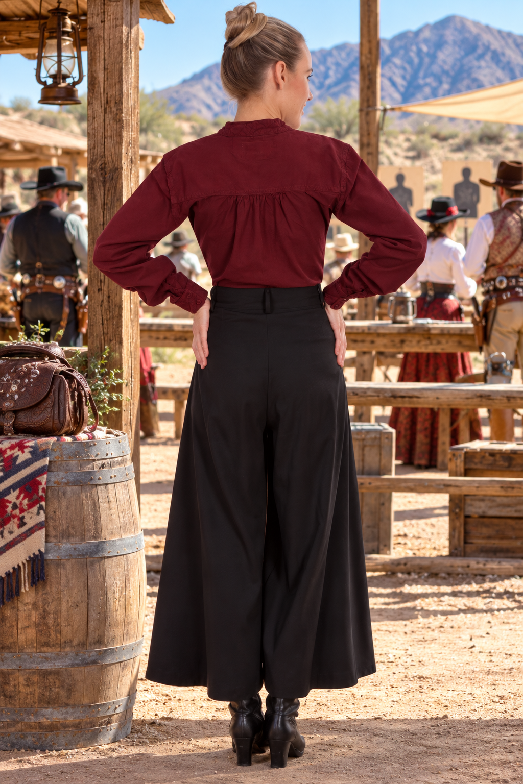 Single Action Shooter Champion Blouse in Burgundy