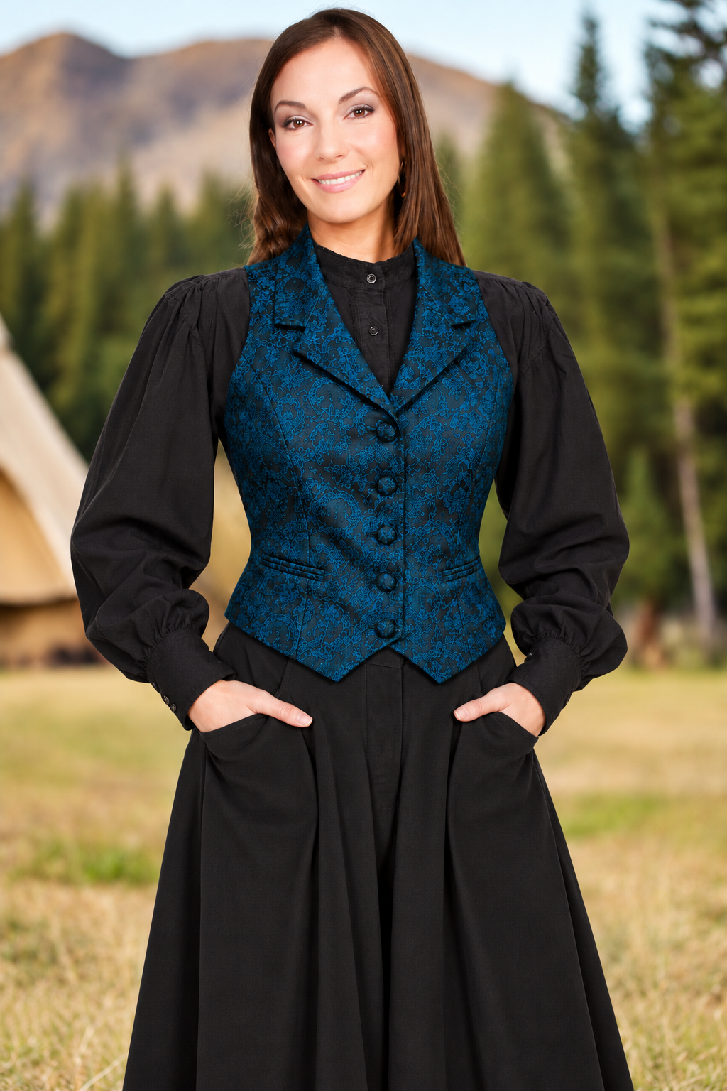 Black Single Action Shooter Blouse