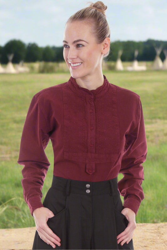 Single Action Shooter Champion Blouse in Burgundy