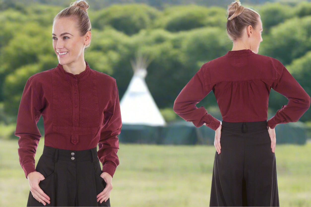 Single Action Shooter Champion Blouse in Burgundy