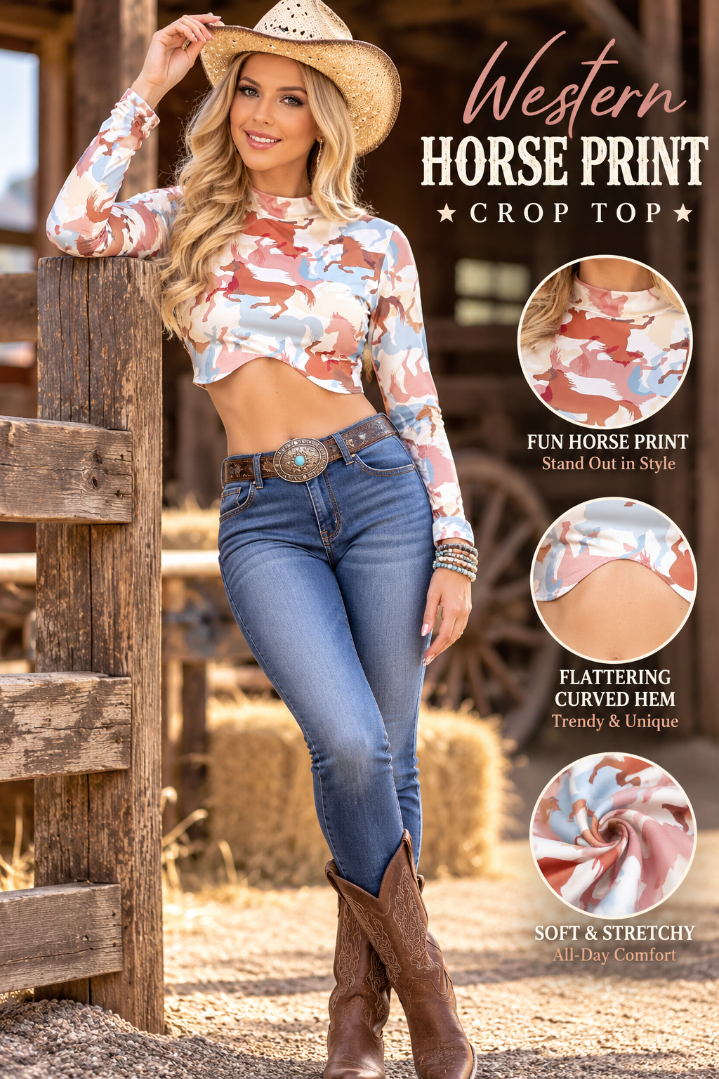 Remuda Crop Top with Long Sleeves