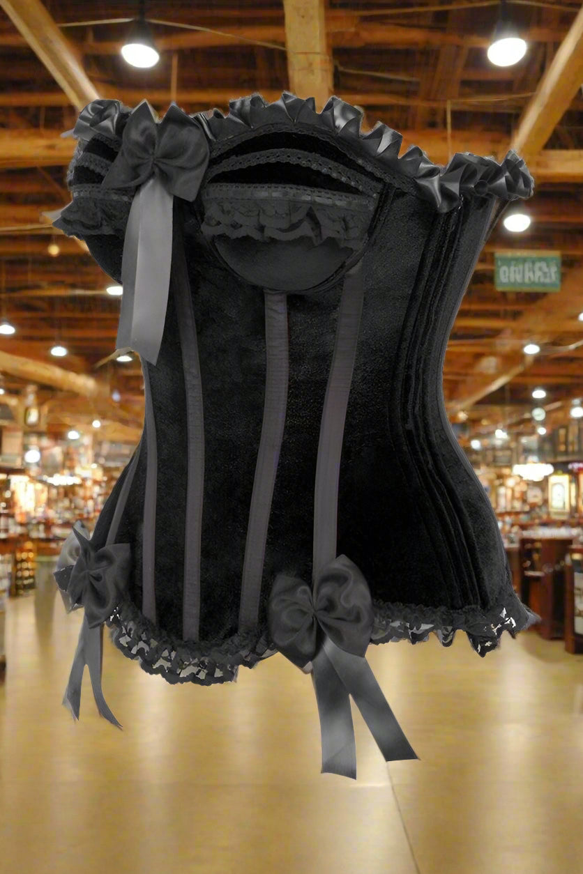Velvet Steel Boned Burlesque Corset